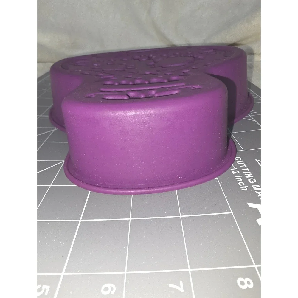 Celebrate It Purple Silicone Sugar Skull Cake Pan Day of the Dead Calavera Mold